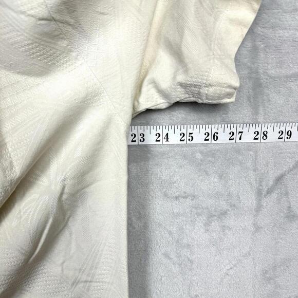 Jamaica Jaxx White Textured Rayon Hawaiian Shirt 100% Silk Size M Island Casual - Picture 7 of 9